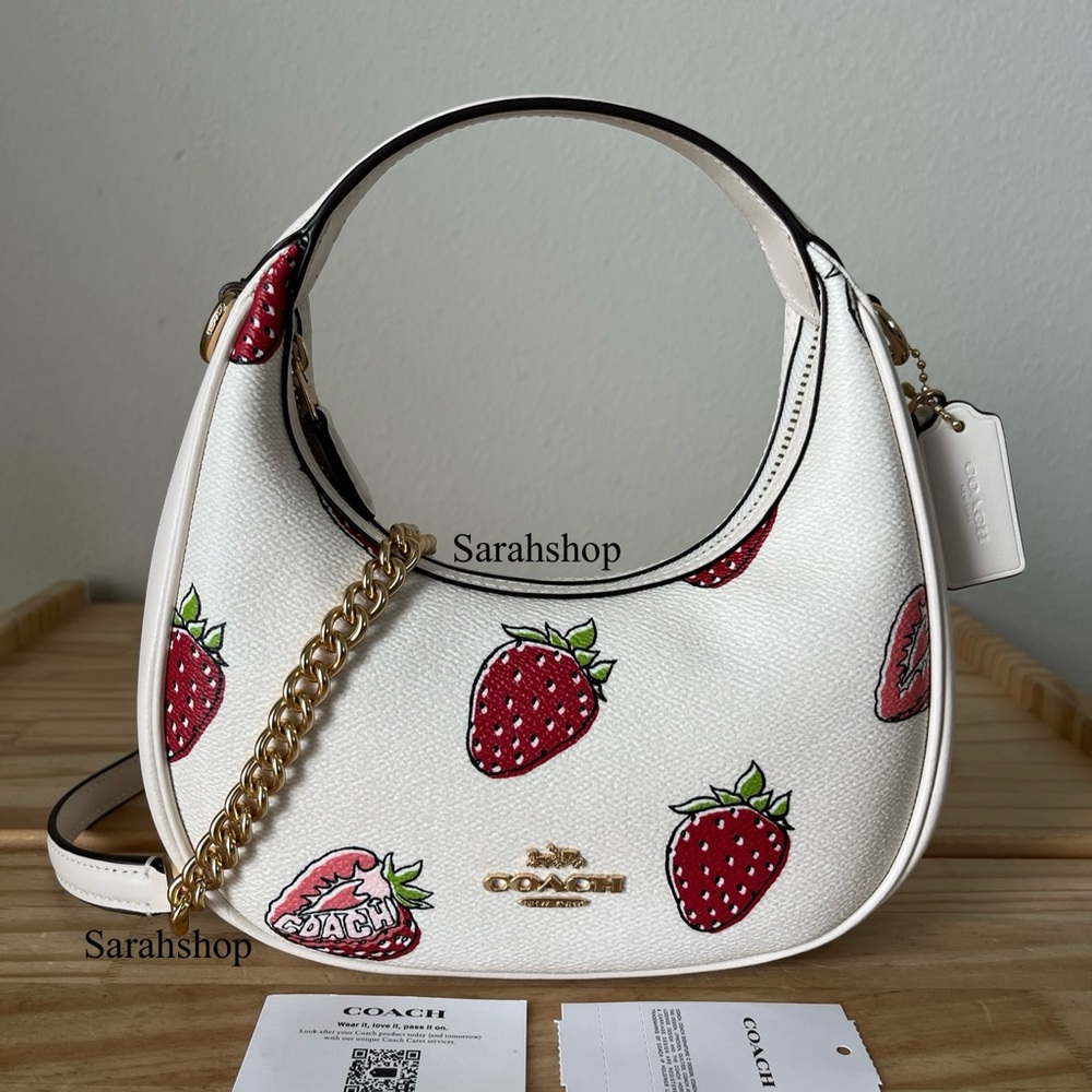 ✅Coach Carmen Mini Crossbody Bag With Strawberry Printed - Picture 2 of 14